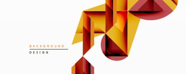 Soyut geometrik tasarım katmanlı çokgen şekiller içerir. Sıcak renk paleti altın, turuncu ve kestane renklerini içerir. Özgeçmiş ve sunumlar için uygun minimalist biçim.