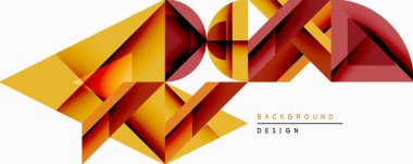 Soyut geometrik tasarım. Sıcak renk paleti, turuncu, sarı, kestane rengi gölgelerin baskın olduğu renktir. Şekiller örtüşür ve dinamik görsel doku yaratır. Modern estetik.