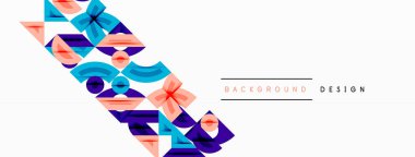 Soyut geometrik şekiller, canlı renkler, modern tasarım. Minimalist kompozisyon dinamik görsel ilgi yaratır. Arkaplan ögesi.