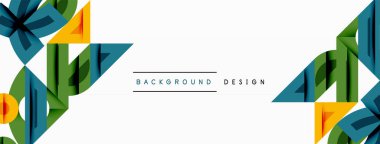 Soyut geometrik şekiller, canlı renkler, temiz tasarım. Özgeçmiş ve sunumlar için uygun minimalist kompozisyon. Modern estetik.