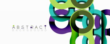 Soyut tasarım özellikleri üst üste binen renkli daireler, kareler. Arkaplan ve sunumlar için modern grafik ögesi.