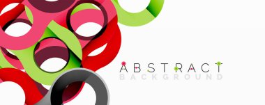 Parlak renkli daireler örtüşüyor, dinamik soyut tasarım yaratıyor. Arkaplan ve sunumlar için modern grafik ögesi.