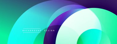Soyut renk çakışan daireler dinamik gradyan arkaplan oluşturur. Modern tasarım, canlı renkler, yumuşak geçişler..