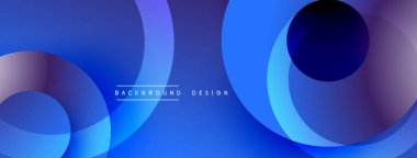 Soyut mavi arkaplan özellikleri üst üste biniyor. Gradyan gölgeler derinlik yaratır, modern estetik. Dijital projeler için uygun minimalist tasarım.