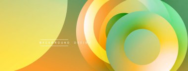 Soyut katmanlar çakışıyor, yumuşak gradyanlar yaratıyor. Sarılar, portakallar, yeşiller düzgün bir şekilde harmanlanır. Arka planlar için modern tasarım ögesi.