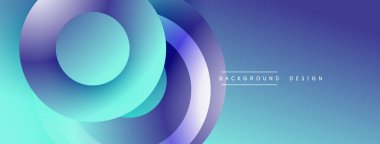 Soyut sıvı şekilleri örtüşür, parlak mavi ve mor renkler yaratır. Arkaplan ve sunumlar için modern tasarım ögesi.