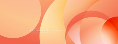 Soyut arkaplan özellikleri üst üste binen turuncu daireler, gradyanlar. Yumuşak renkler modern, minimalist tasarım yaratır. Sıcak tonlar kompozisyona hakim.