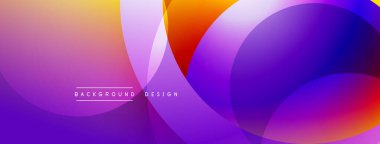 Soyut, enerjik bir arkaplan. Üst üste binen daireler dinamik renkli kompozisyon oluşturur. Gradyan geçişler, modern tasarım elementleri.