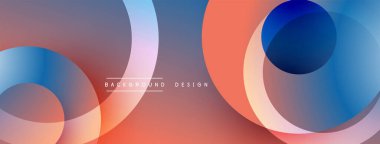 Soyut çemberler örtüşüyor, farklı renkler yaratıyor. Yumuşak renkler modern tasarımı oluşturur. Minimalist estetik, arka planlar için uygun.