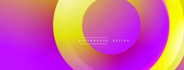 Soyut enerji katmanları pürüzsüz eğimler yaratır. Çemberler üst üste biniyor, dinamik görsel efekt oluşturuyor. Modern tasarım ögesi.