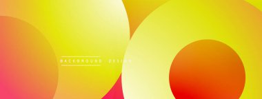 Soyut, enerjik bir arkaplan. Üst üste binen daireler sıcak renk değişimleri yaratır. Dijital projeler için modern tasarım.