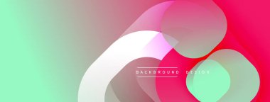 Soyut renkli arkaplan. Üst üste binen daireler dinamik görsel efekt yaratır. Gradyan gölgeler yumuşak bir geçiş, modern estetik sunuyor.