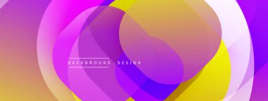 Soyut renkli katmanlar dinamik görsel akış yaratır. Yumuşak gradyanlar mor, sarı ve bej renklerini harmanlarlar. Modern tasarım ögesi.
