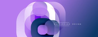 Soyut mor tasarım. Üst üste binen daireler dinamik görsel efekt yaratır. Modern, pürüzsüz eğimler derinlik sunar.