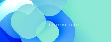 Soyut mavi arkaplan. Üst üste binen daireler dinamik ve modern görsel efektler yaratır. Yumuşak eğimler, sakinleştirici renkler.