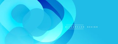 Soyut mavi katmanlar çağdaş arkaplan oluşturur. Yumuşak eğimler derinlik, hareket ve görsel uyumu işaret eder..