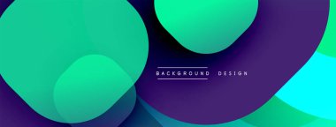 Soyut, enerjik daireler çakışıyor ve dinamik bir değişim etkisi yaratıyor. Arkaplan ve sunumlar için uygun modern tasarım.