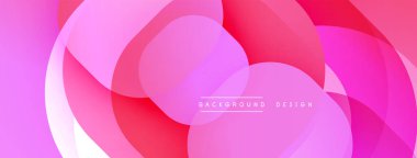 Soyut pembe arka plan. Üst üste binen daireler dinamik ve modern görsel efektler yaratır. Yumuşak renkler, yumuşak renkler kompozisyona hakim..