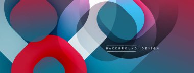Soyut kompozisyon. Üst üste binen daireler dinamik görsel efekt yaratır. Modern tasarım canlı renk paleti, pürüzsüz gradyanlar kullanır.