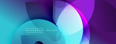 Soyut sıvı şekilleri kesişir. Canlı mavi, mor renkler dinamik kompozisyon yaratır. Arka planlar için modern tasarım ögesi.