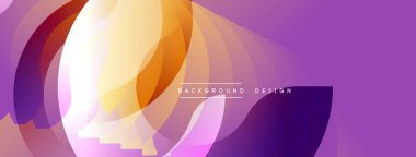 Soyut katmanlar dinamik akış yaratır. Mor, turuncu, sarı renkler kusursuz bir şekilde harmanlanır. Arkaplan ve sunumlar için modern tasarım ögesi.