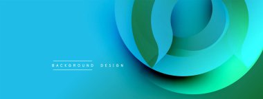 Soyut katmanlı şekiller, canlı mavi-yeşil gradyan. Modern tasarım elementi, düzgün kıvrımlar, temiz estetik. Mükemmel arkaplan.