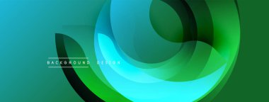 Soyut sıvı şekilleri, canlı yeşil mavi gradyan. Modern tasarım, pürüzsüz geçişler, katmanlı elementler dinamik görsel efekt yaratır.