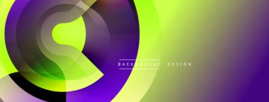 Soyut canlı katmanlar dinamik bileşim yaratır. Mor, yeşil renkler düzgün bir şekilde harmanlanarak modern estetik sunuyor..