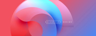 Soyut sıvı şekilleri örtüşür, canlı pembeler, maviler yaratır. Modern tasarım hareketi, enerjiyi, pürüzsüz geçişleri öneriyor.