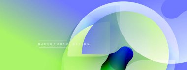 Soyut gradyan şekiller çakışıyor. Mavi, yeşil renkler modern görsel efektler yaratır. Özgeçmiş ve sunumlar için minimalist tasarım.