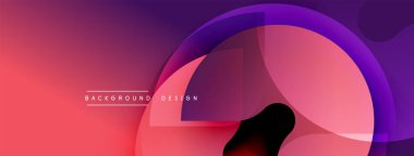 Soyut eğim arkaplanı. Üst üste binen daireler dinamik görsel efekt yaratır. Canlı renklere sahip modern tasarım, pürüzsüz geçişler.