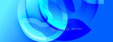 Soyut mavi arkaplan. Üst üste binen şekiller dinamik ve modern görsel efektler yaratır. Dereceli gölgeler derinlik, pürüzsüz geçişler sunar.