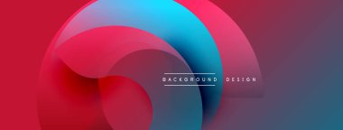 Soyut sıvı şekiller, canlı kırmızı, mavi renkler. Modern tasarım, pürüzsüz gradyanlar dinamik görsel efekt yaratır. Minimalist kompozisyon.