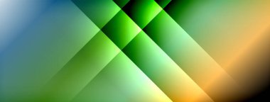Soyut geometrik tasarım. Çapraz çizgiler parlak renk eğimleri yaratır, mavi, yeşil, sarı, turuncu renkler harmanlanır. Modern, temiz estetik.