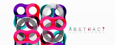 Renkli kesişen daireler modern geometrik tasarım yaratır. Parlak renkler harmanlanır, dinamik görsel doku oluşturur.