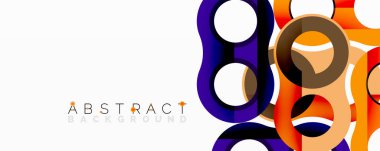 Soyut tasarım üst üste binen daireler, canlı renkler, modern estetik. Minimalist kompozisyon dinamik görsel etki yaratır.