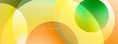 Soyut renkli çakışan daireler dinamik arkaplan oluşturur. Sıcak tonlar modern görsel deneyim sunuyor..