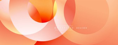 Soyut turuncu arka plan. Üst üste binen daireler yumuşak eğimler ve sıcak tonlar yaratır. Minimalist tasarım, modern estetik. Yumuşak geçişler, ince dokular..