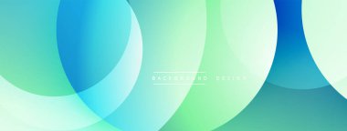 Soyut arkaplan özellikleri üst üste biniyor. Renkler maviden yeşile doğru değişerek pürüzsüz gradyanlar oluşturur. Modern tasarım ögesi.