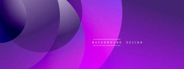 Soyut mor tasarım, üst üste binen daireler, gradyanlar. Modern estetik, arka planlar ve sunumlar için uygun. Minimalist kompozisyon.