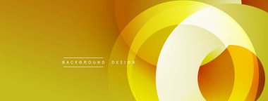 Soyut sarı tasarım, üst üste binen daireler. Gradyan gölgeler derinlik yaratır, modern estetik. Minimalist kompozisyon, sıcak tonlar.