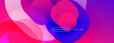 Soyut, enerjik, örtüşen çemberler dinamik, renkli bir arkaplan oluşturur. Yumuşak eğimler derinliği, modern tasarım elementlerini gösterir.