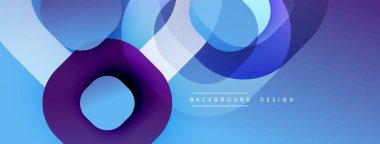 Soyut mavi mor tasarım. Üst üste binen daireler dinamik görsel efekt yaratır. Sunumlar ve web siteleri için modern arkaplan.