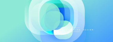 Soyut arkaplan özellikleri katmanlı daireler, turkuaz renkler, yumuşak eğimler. Dijital projeler için modern tasarım ögesi.