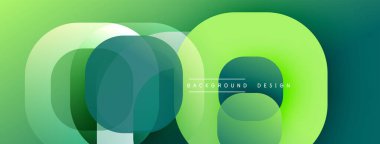 Soyut yuvarlak şekiller kesişir. Gradyan gölgeler modern görsel efektler yaratır. Özgeçmiş ve sunumlar için minimalist tasarım.