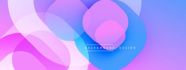 Soyut katmanlar örtüşüyor, canlı mor, mavi gradyanlar yaratıyor. Modern tasarım akıcı, dinamik, görsel olarak çekici..