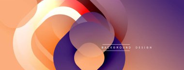 Soyut gradyanlar çakışıyor, dinamik görsel akış yaratıyor. Sıcak tonlarda serin mor renklere geçiş. Modern tasarım ögesi.