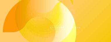 Soyut sarı arkaplan. Üst üste binen daireler dinamik, pürüzsüz eğimler yaratır. Dijital projeler ve sunumlar için modern tasarım.
