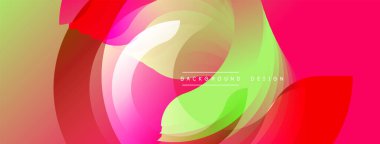 Soyut sıvı şekiller, canlı renklerin karışımı. Dinamik kompozisyon modern görsel deneyim yaratır. Düz eğimler, akış çizgileri dizaynın hakimi..