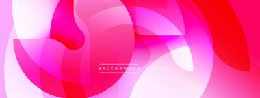 Soyut canlı pembe arka plan. Üst üste binen şekiller dinamik görsel efekt yaratır. Dijital projeler için modern tasarım.